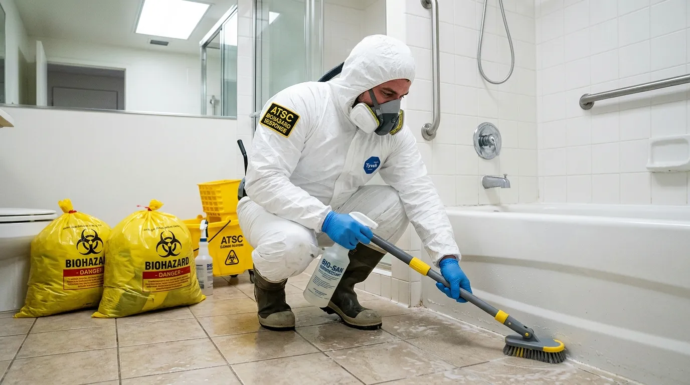 Decontamination equipment deployed for Blood Cleanup in Middleborough Center